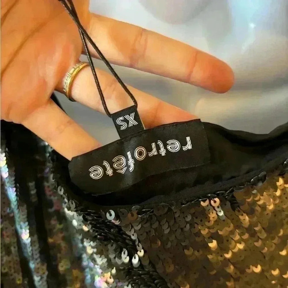 NWT Retrofete Michelle Sequined Colorbrock Crop Top - Picture 11 of 13